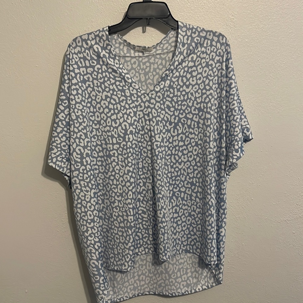 Jodifl animal print long blue top/tunic